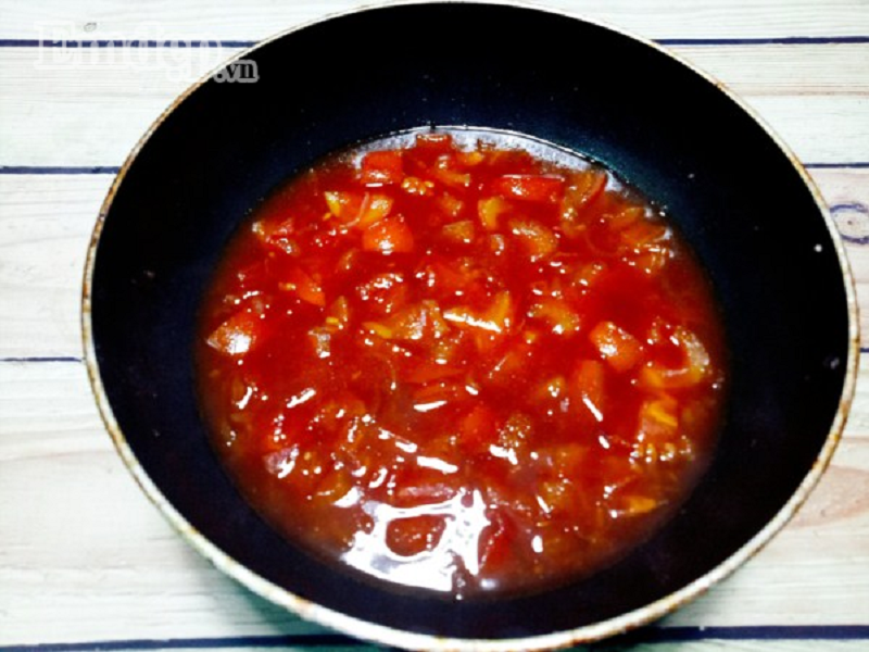 Cách làm rau sống sốt cà chua tóp mỡ 5